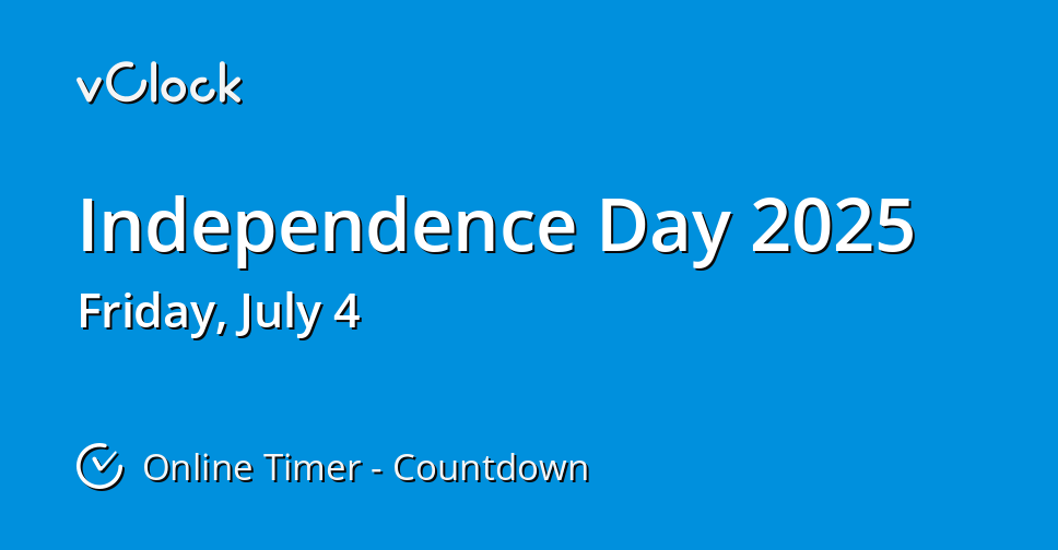 When is Independence Day 2025 Countdown Timer Online vClock